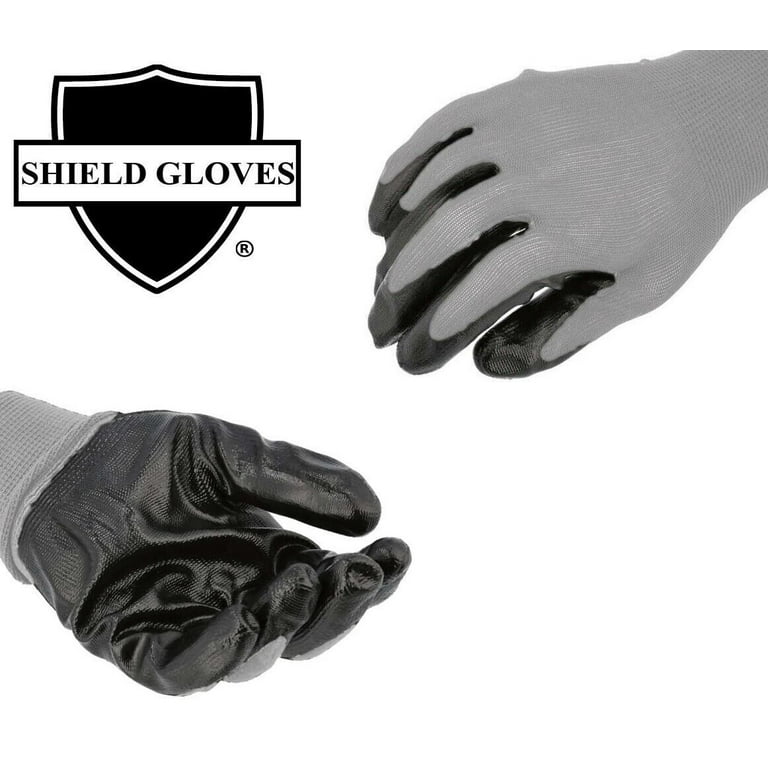 Nitrile Dipped Coated Work Gloves Large 12 Pairs Per Pack