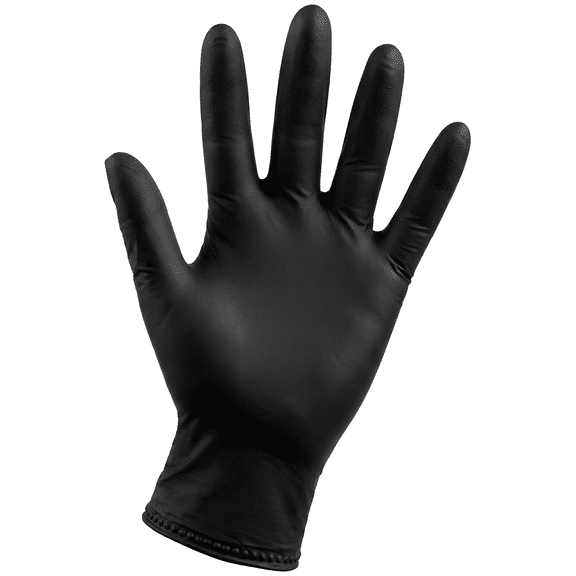 Nitrile Disposable Gloves, 4mil Thickness 100 Count, Latex Free Powder Free Safety Gloves, Safe Cleaning Cooking Gloves, Household Work Gloves for Kitchen, Gardening, Automotive, Black