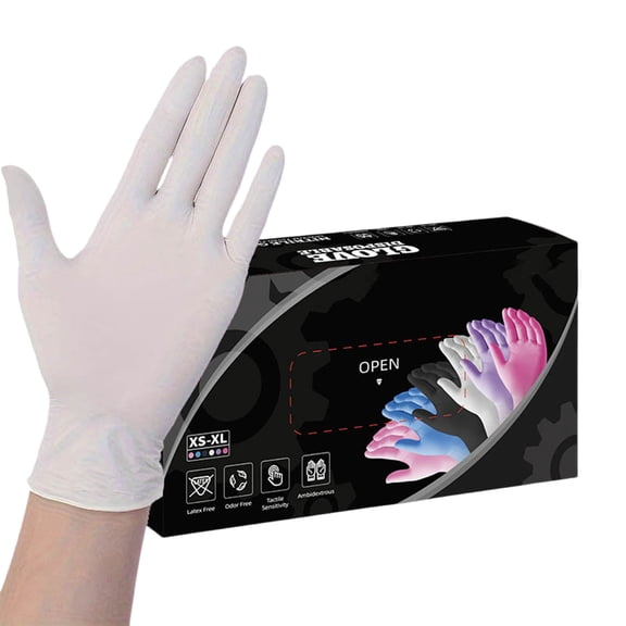 Nitrile Disposable Gloves 5-4Mil Thickness 4 Sizes 100-Count Box Pack Latex-Free Powder-Free Food Safe Flexible Fit For Cooking Chores Daily Use