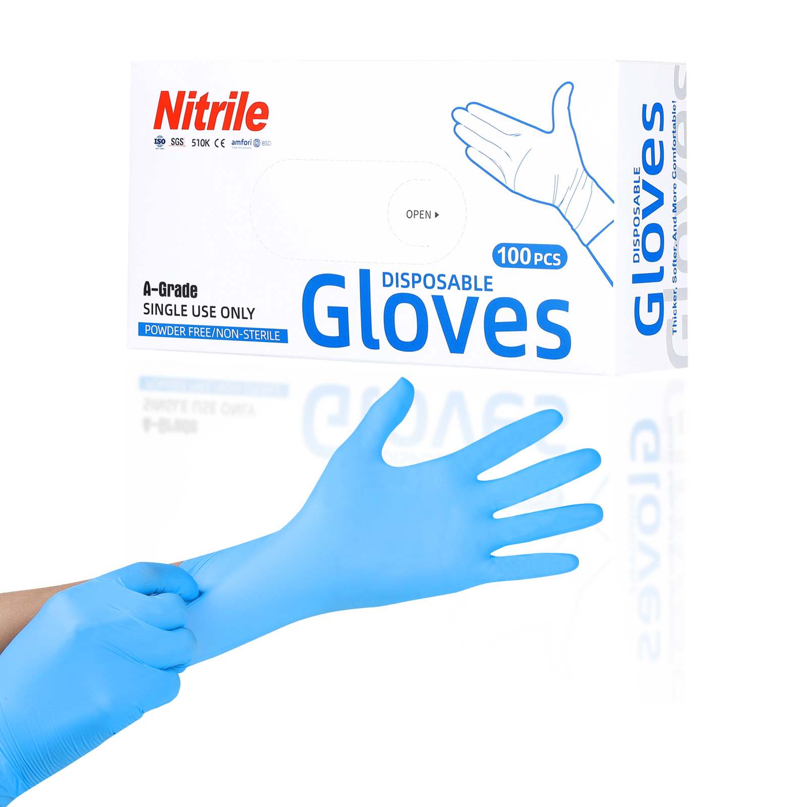 Efavormart Pack of 100 Clear Plastic Disposable Gloves, Powder Free