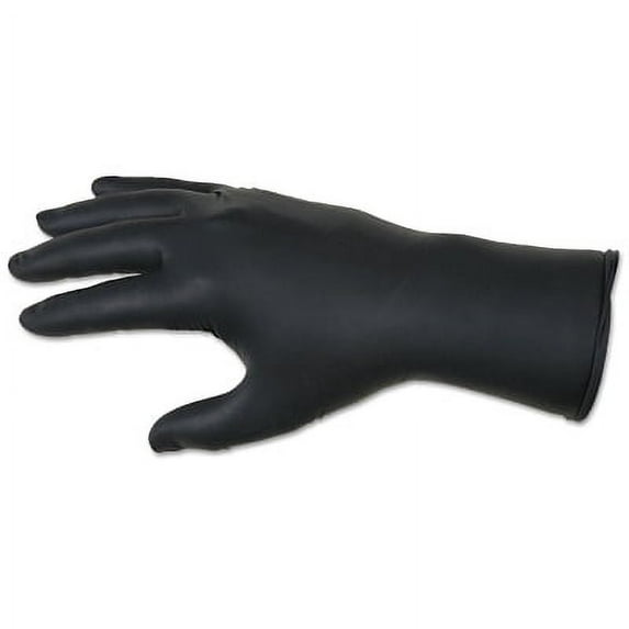 Nitrile Disposable Gloves, Nitrishield Stealth Xtra, Rolled Cuff, Unlined, X-Large, Black, 6 Mil Thick | Bundle of 5 Boxes