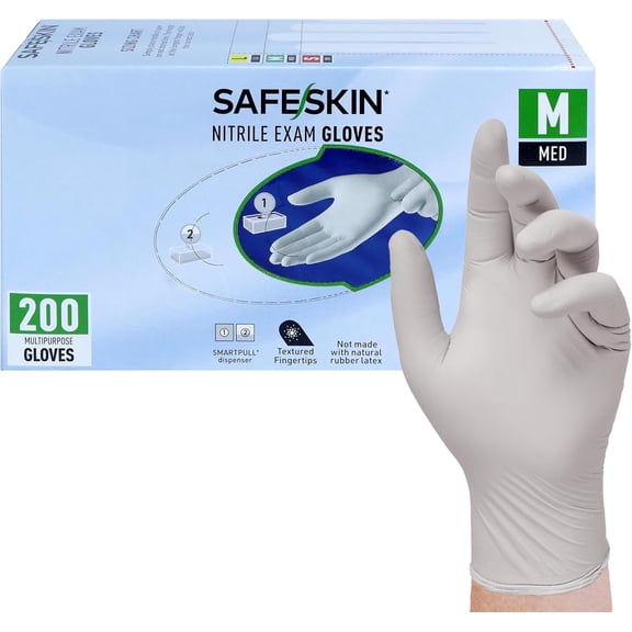Nitrile Exam Gloves Disposable - 3.5 Mil, Gray, Powder Free Gloves for Medical, Dental, Cleaning, Cooking