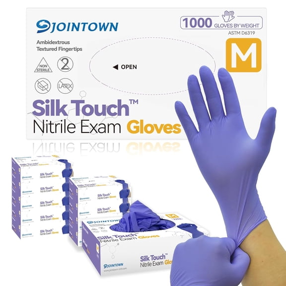 Nitrile Exam Gloves, Medical Ice Blue Gloves Disposable Latex Free Powder-Free For Exam, Food Prep Cleaning, Medium Case of 1000, M