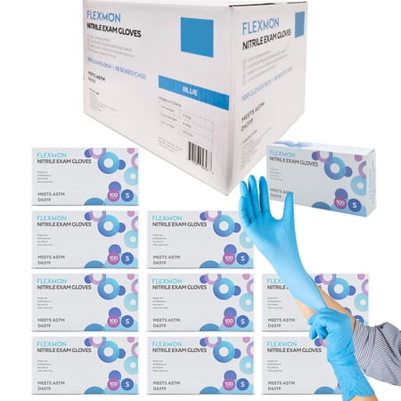 Nitrile Exam and Medical Disposable Gloves, 4.2 Mil, Small 1000/Box by FLEXMON