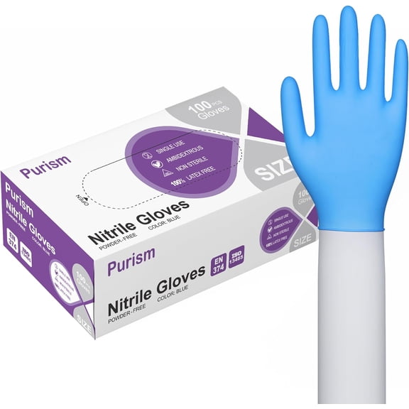 Nitrile Gloves 100Pcs 1000 Pcs Disposable Blue, Small/Medium/Large/XLarge, No Latex Powder