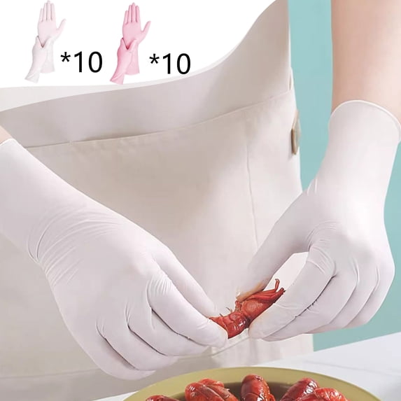 Nitrile Gloves Disposable Cleaning, Waterproof Household Kitchen Rubber Gloves for Dishwashing and Chemical Protection, Textured Grip, Soft Thickened Ergonomic Design, Topliu