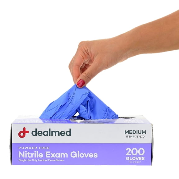 Nitrile Medical Grade Exam Gloves, Disposable, Latex-Free, Medium (200 ct.)