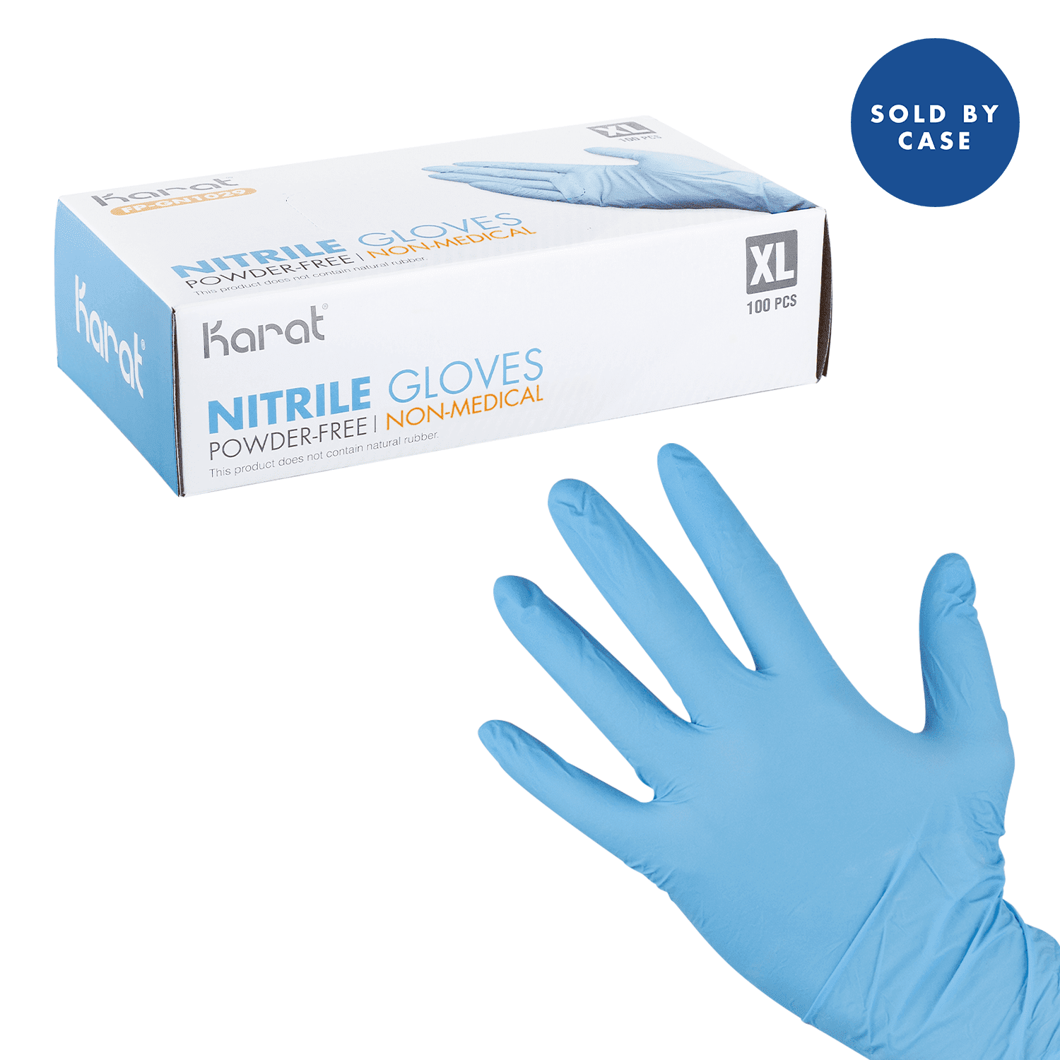 Karat Nitrile Disposable Gloves, Blue, X-Large, 1,000 ct
