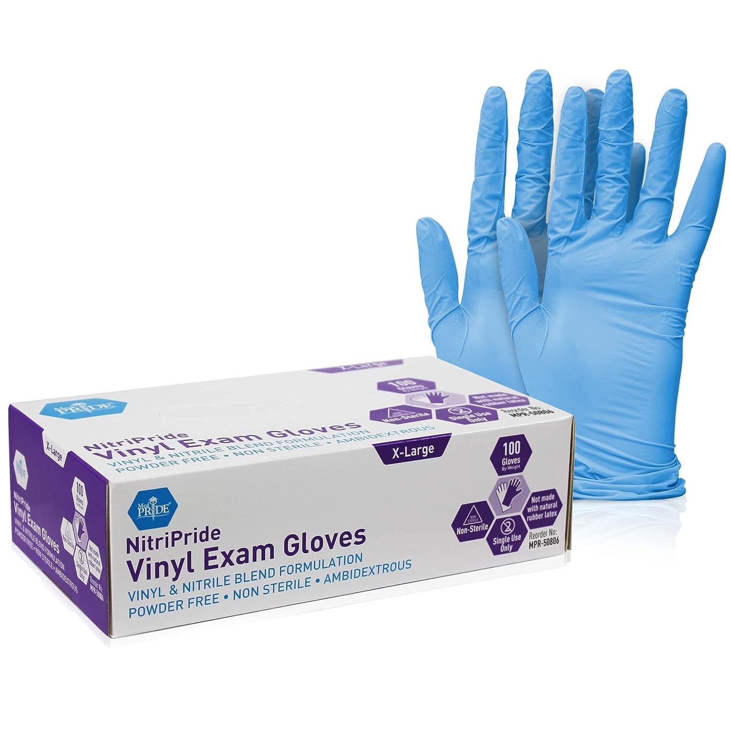 Nitrile Vinyl Exam Gloves XL 100pc