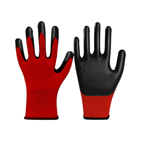 Nitrile Work Gloves for Men and Women, Heavy Duty Gardening Gloves with Firm Grip, Reusable Protective Gloves for Outdoor Work, Fishing, Yard Tasks, Medium Size, Oil and Alkali Resistant