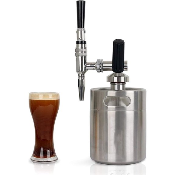 Nitro Cold Brew Coffee Maker - Home Brew Coffee Keg, Stainless Steel Nitrogen Coffee Machine Dispenser System W/Pressure Relieving Valve Kit (2L)