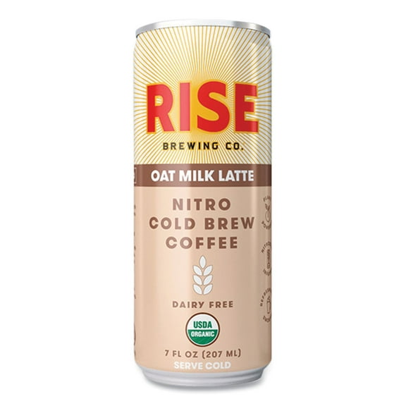 Nitro Cold Brew Latte, Oat Milk, 7 oz Can, 12/Carton | Bundle of 2 Cartons
