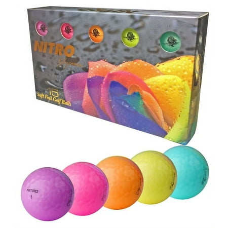 Nitro Golf Golf Balls, Assorted Colors, 15 Pack