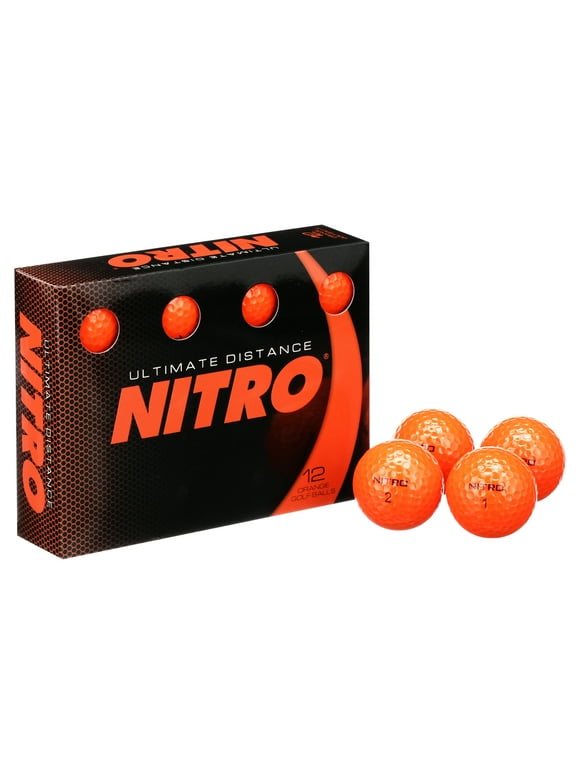 Nitro Golf Ultimate Distance Golf Balls, Orange, 12 Pack