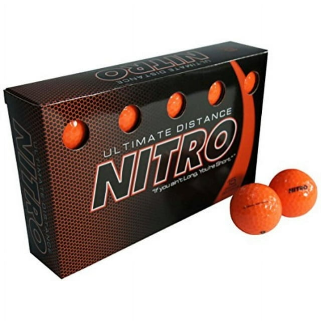 Nitro Golf Ultimate Distance Golf Balls, Orange, 15 Pack