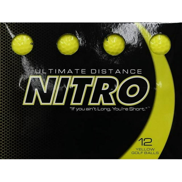 Nitro Golf Ultimate Distance Golf Balls, Yellow, 12 Pack
