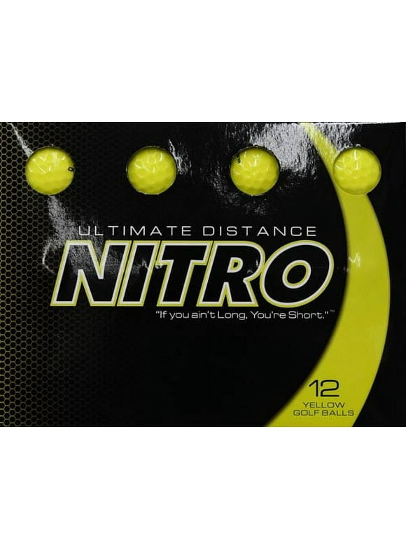 Nitro Golf Ultimate Distance Golf Balls, Yellow, 12 Pack