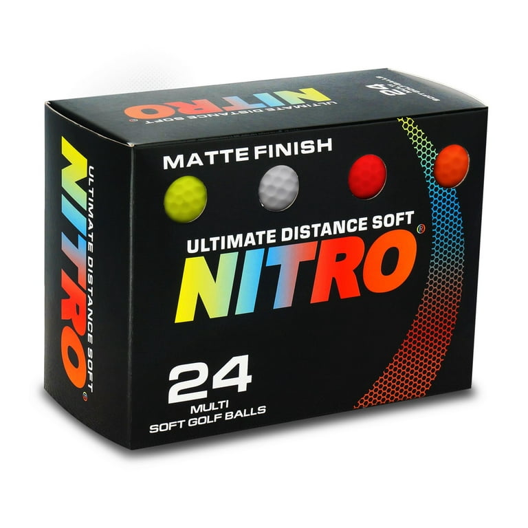 Nitro Golf Ultimate Distance Soft Multi Golf Ball, 24-Pack, Matte