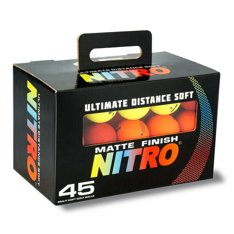 Nitro Golf Ultimate Distance Soft Multi Golf Ball, 45-Pack, Matte