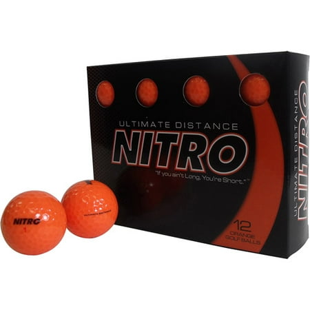 Nitro Golf Ultimate Ultimate Distance Golf Balls, Orange, 12 Pack