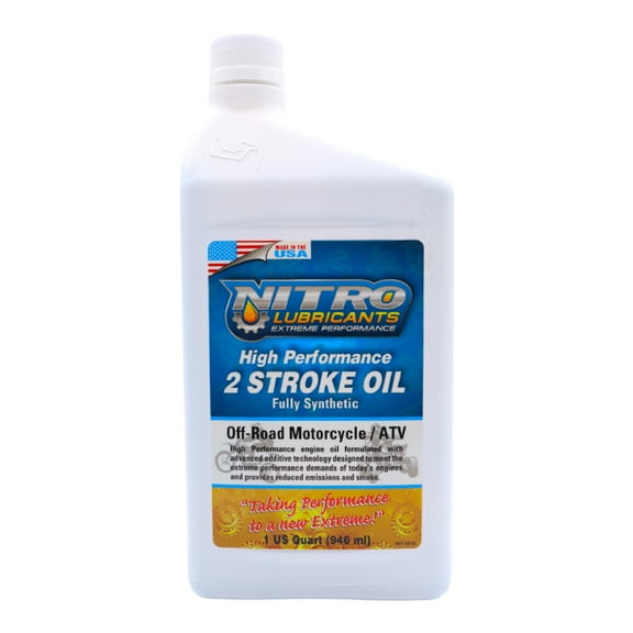 Nitro Lubricants 2 Stroke Engine Oil – Semi-Synthetic, 1 Quart – Made in USA