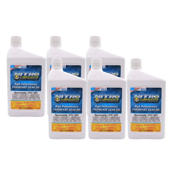 Nitro Lubricants Chaincase Oil – High Film Thickness Protection, 1 Qt (6-Pack)
