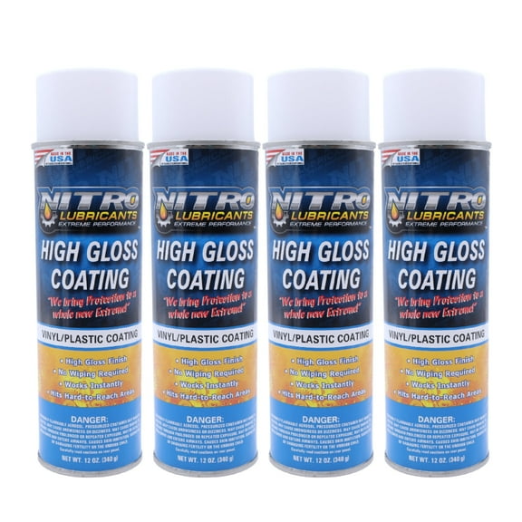 Nitro Lubricants High Gloss Coating – Vinyl & Plastic Shine, 12 oz (4-Pack)