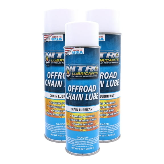 Nitro Lubricants Off-Road Chain Lube – Thick Foam, 12oz – Made in USA (3-Pack)