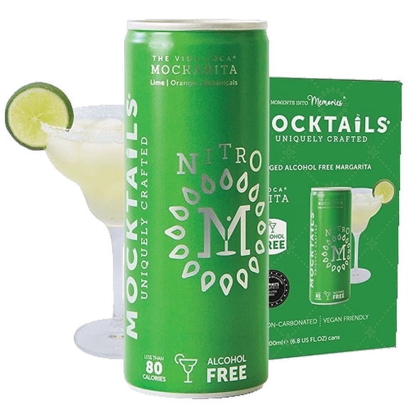 Nitro Mocktails - Award-Winning Non-Alcoholic Mockarita Cocktail - 6.8 Fl, Case of 6