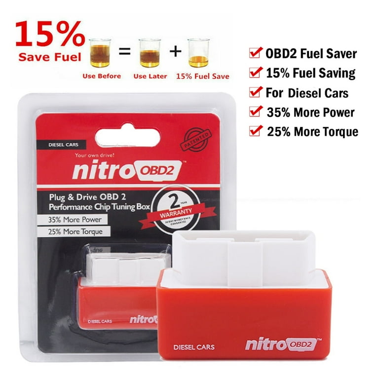 Nitro OBD2 Chip Tuning Box - Universal Fuel Saver for Petrol Cars