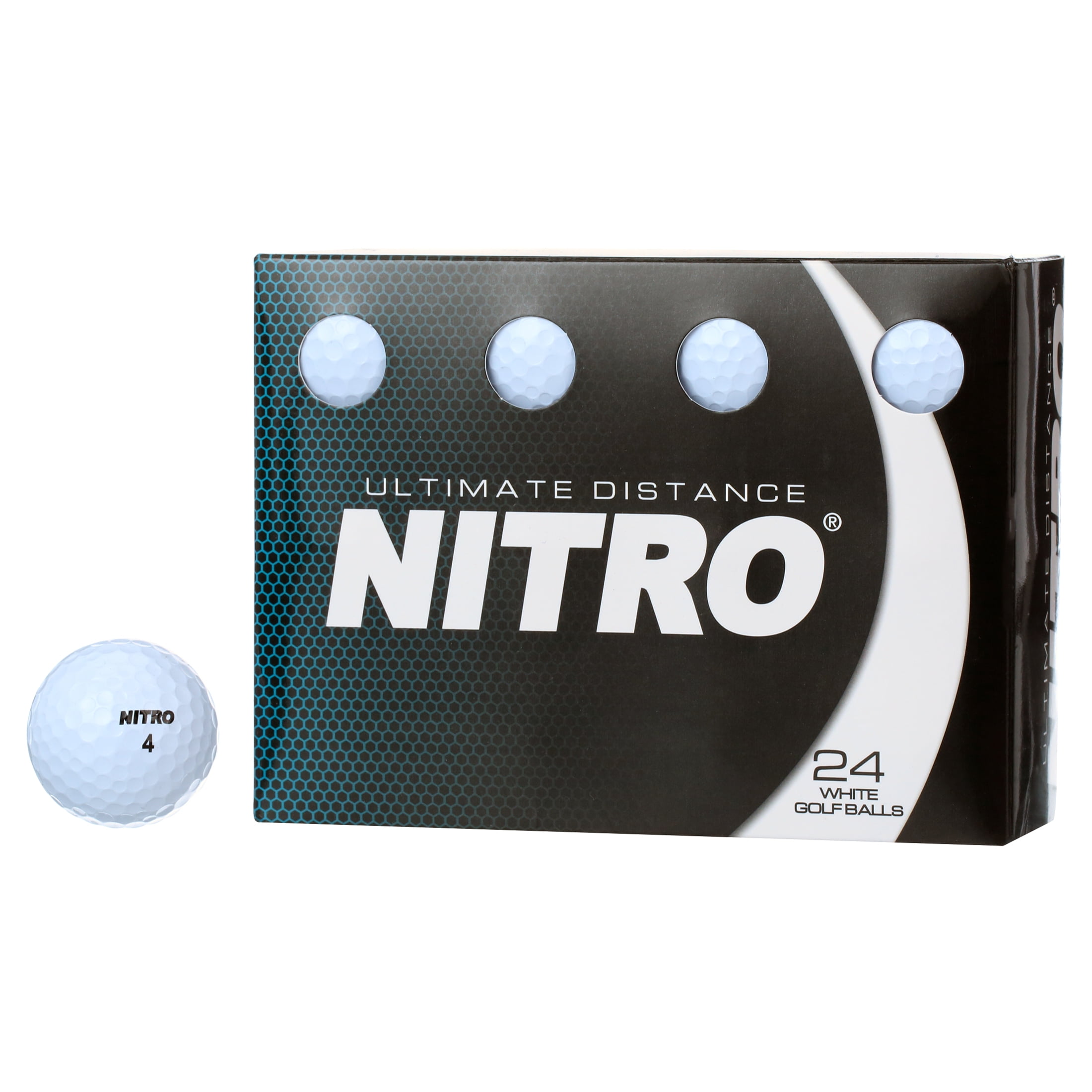 Nitro Ultimate Distance Golf Balls, White, 24pk