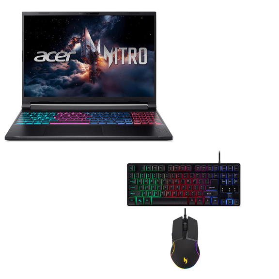 Nitro V 16" Gaming Laptop & Nitro Accessory Gaming Keyboard and Mouse Combo Set Bundle