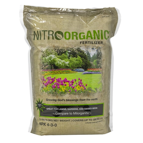 NitroOrganic Natural Plant Food Fertilizer for Lawns, Gardening and Raised Beds, 5lbs