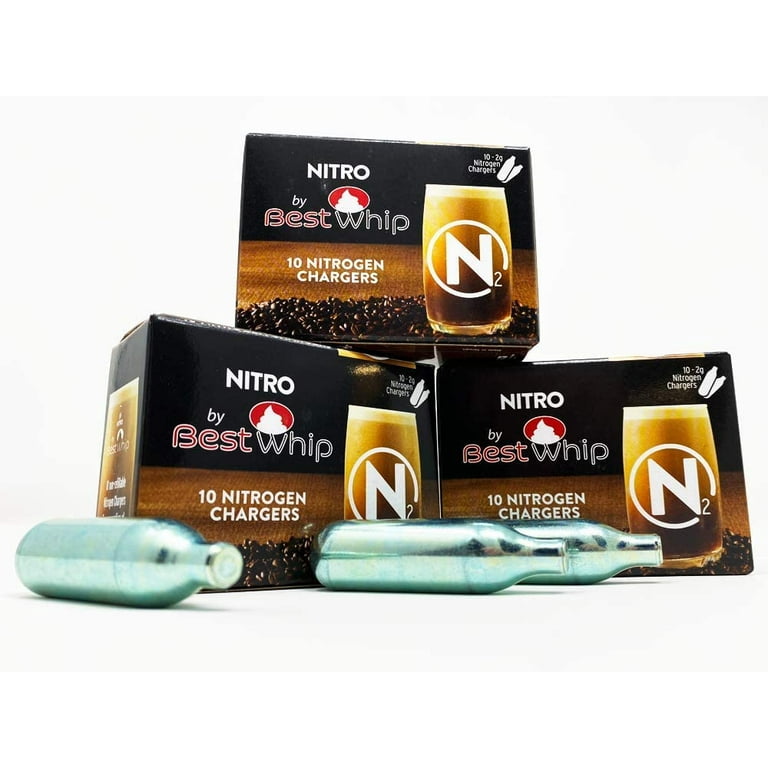  Royal Brew 10 Pack Nitrogen Chargers for Nitro Cold Brew Coffee  Makers - N2 Cartridges - Works With All Royal Brew Nitro Coffee Systems :  Home & Kitchen