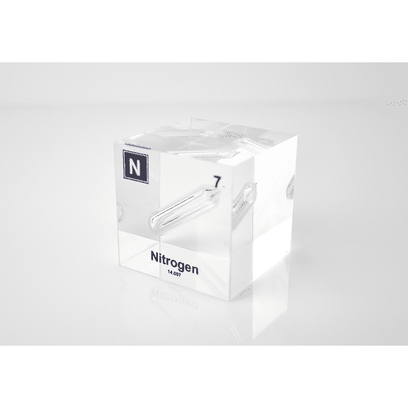 Engineered Labs Educational Nitrogen Element Cube Display Clear Acrylic USA