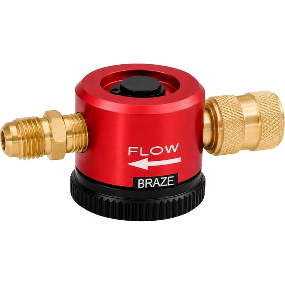 Nitrogen Purge Tool(Upgrade), Adjustable HVAC Nitrogen Regulator with Purge & Braze Modes, 1/4" Flare Fitting Brass Nitrogen Purge Regulator, 50-200 PSI Inlet