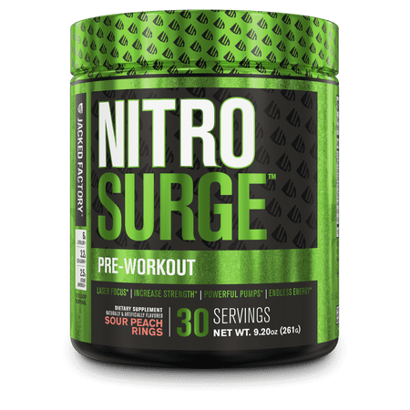 Nitrosurge Pre Workout Powder - 30 Servings, Sour Peach Rings