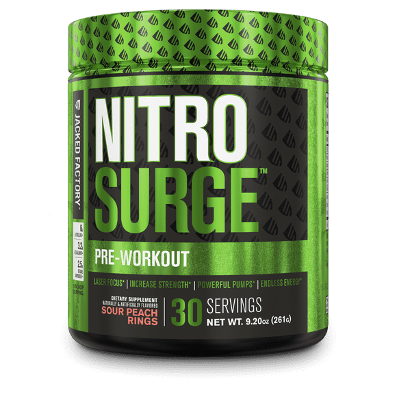 Nitrosurge Pre Workout Powder - 30 Servings, Sour Peach Rings
