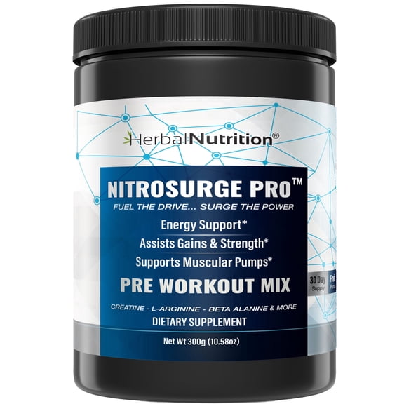 Nitrosurge Pro Pre Workout Powder with Creatine, Nitric Oxide & Energy Support Formula, 300g