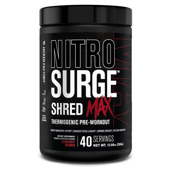 Nitrosurge Shred Max Preworkout - 40 Servings, Cherry Bomb