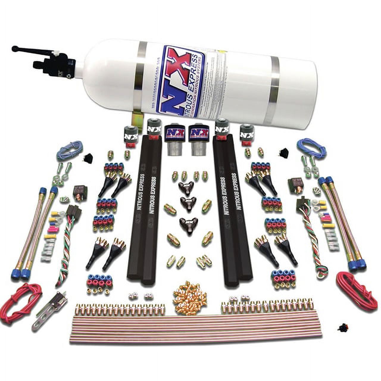 Nitrous Express SX2 Dual Stage/Gas/Rails 8 Nozzles Nitrous Kit (200