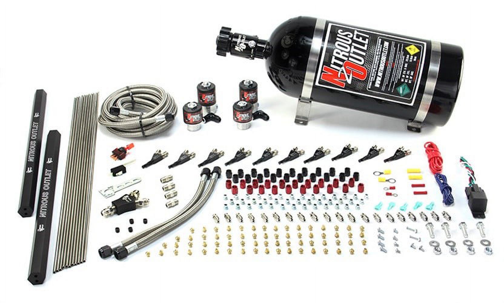 Nitrous Outlet 10 Cylinder 4 Solenoid Direct Port System With Dual Rail