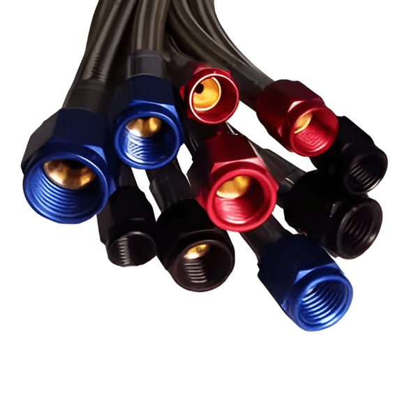 Nitrous Outlet 24" 4AN-3AN Race Stainless Braided Hose (Red B-Nuts)