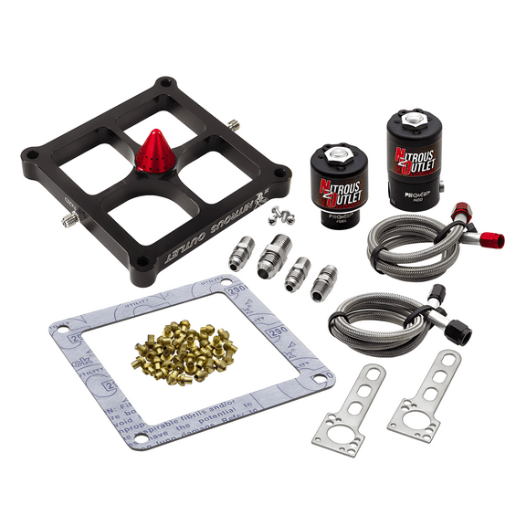 Nitrous Outlet 4500 Stinger 2 Solenoid Forward Conversion Kit - Braided Hoses/.122 Nitrous Solenoid/.177 Fuel Solenoid/Universal Solenoid Brackets - (Gas/E85)(5-55 psi)(50-500 HP)