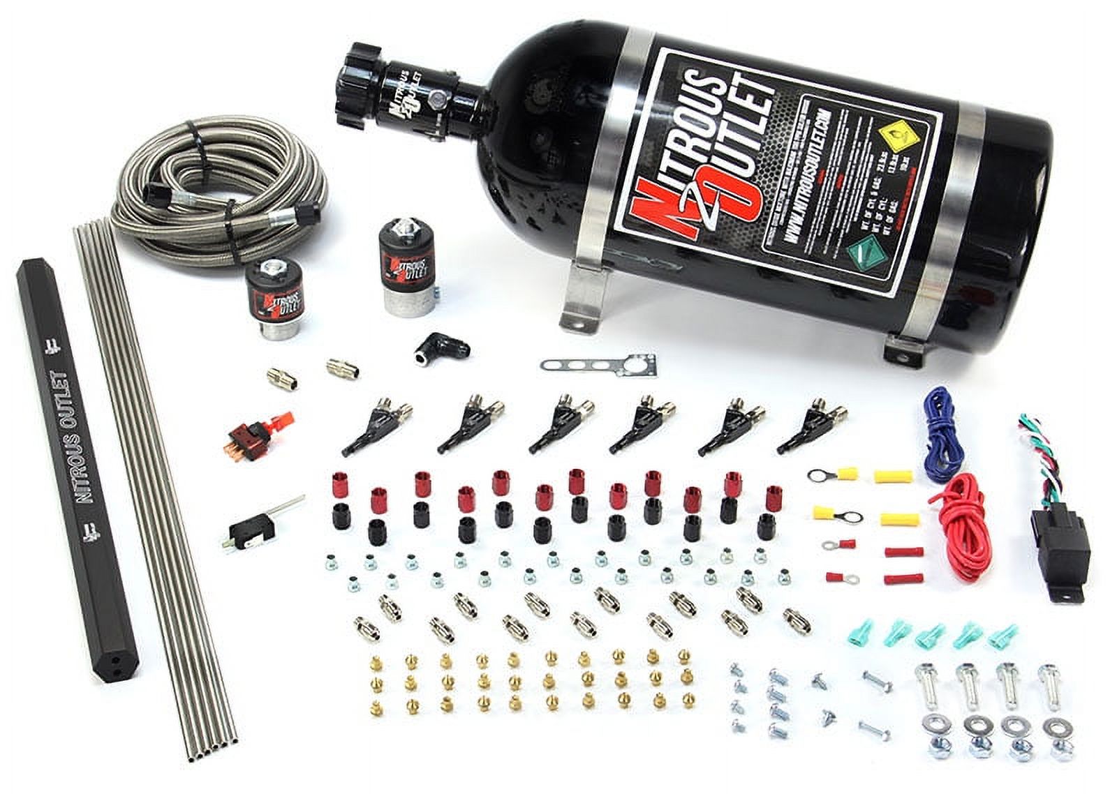 Nitrous Outlet 6 Cylinder 2 Solenoids Direct Port System With Single
