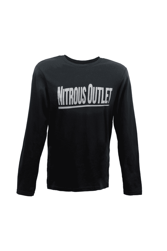 Black Long Sleeve T-Shirt - Silver Carbon Fiber Logo - Small