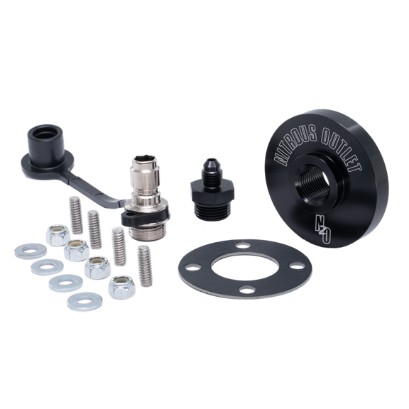 Nitrous Outlet Firewall Pass Through - 4AN Male To Quick Release Stem