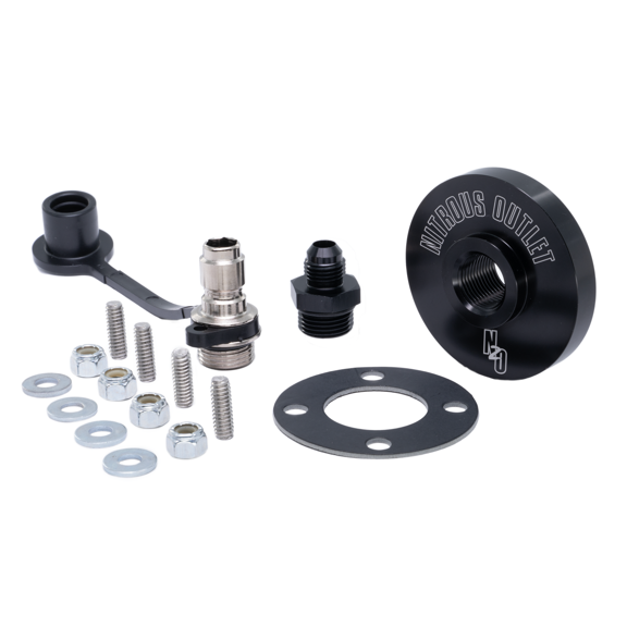 Nitrous Outlet Firewall Pass Through - 6AN Male To Quick Release Stem