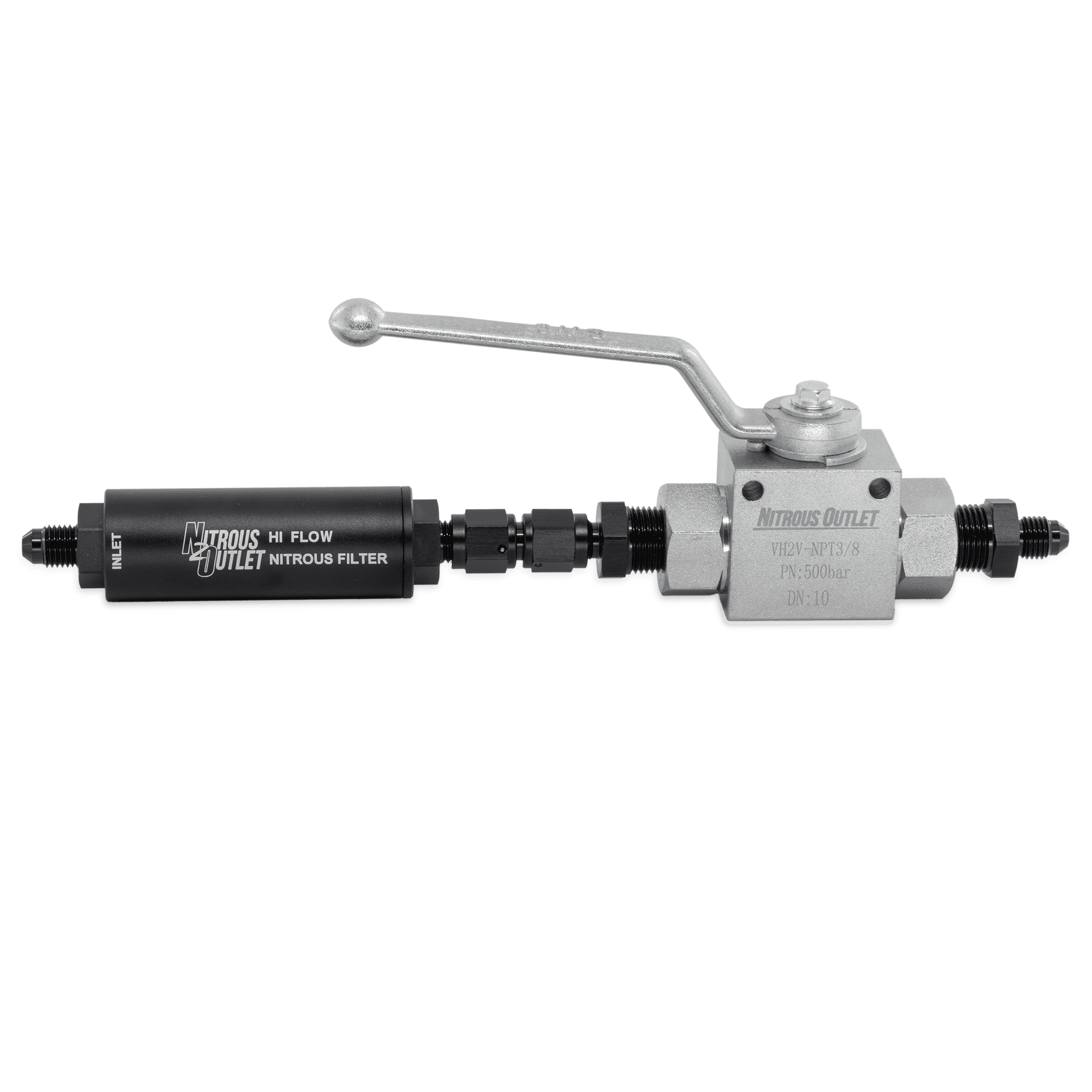 Nitrous Outlet Stainless Steel Inline Shut Off Ball Valve With Filter