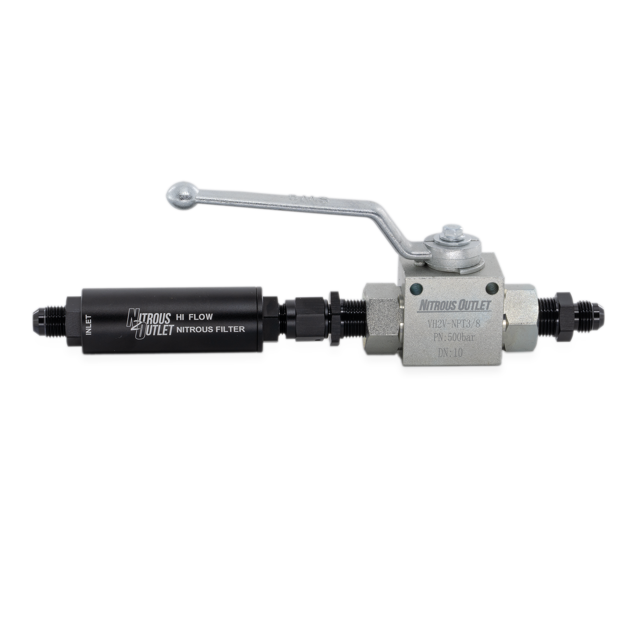 Nitrous Outlet Stainless Steel Inline Shut Off Ball Valve With Filter